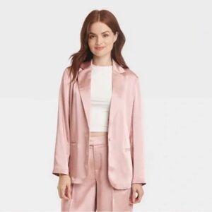 Target A New Day Pink Women's Satin Blazer and Pant Suit Matching Set